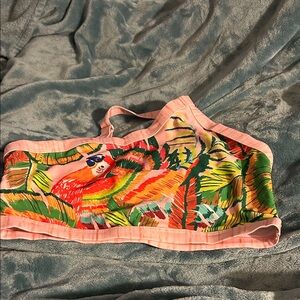 Tropical Print Bikini Top size large never worn